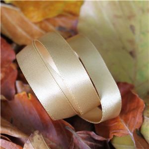 Autumn Leaves Ribbon - 10mm Satin Honey Gold